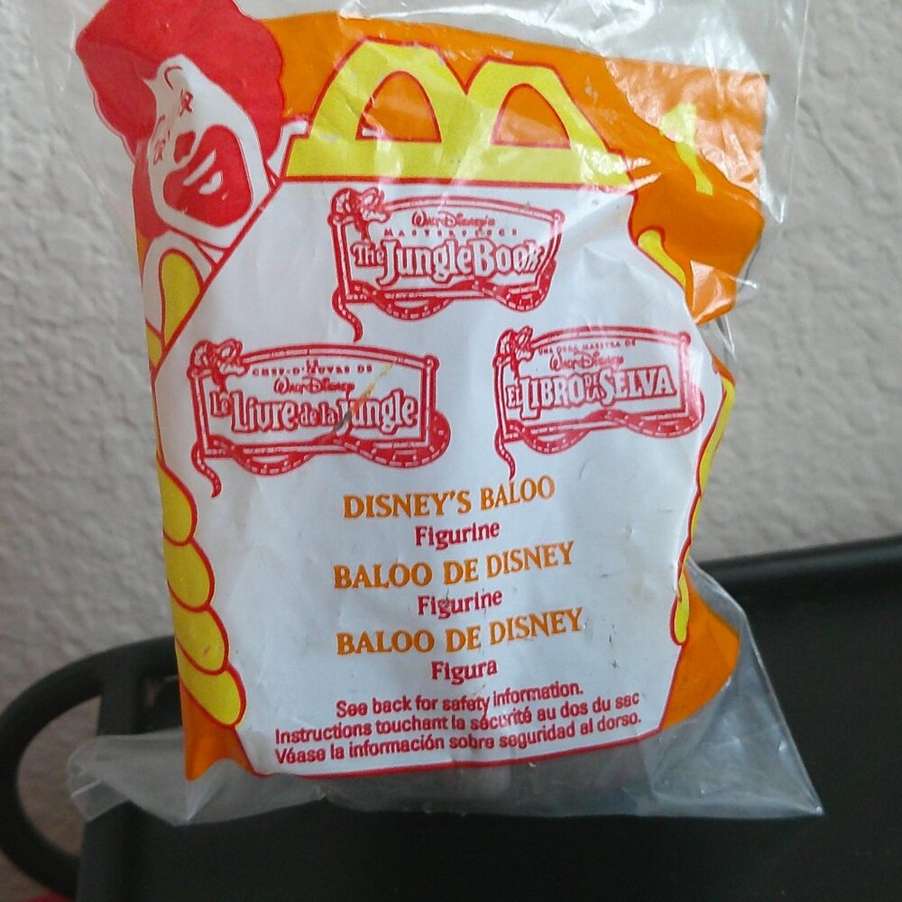Vintage 1997 Disney's The Jungle Book McDonalds Toy Baloo - New in Package